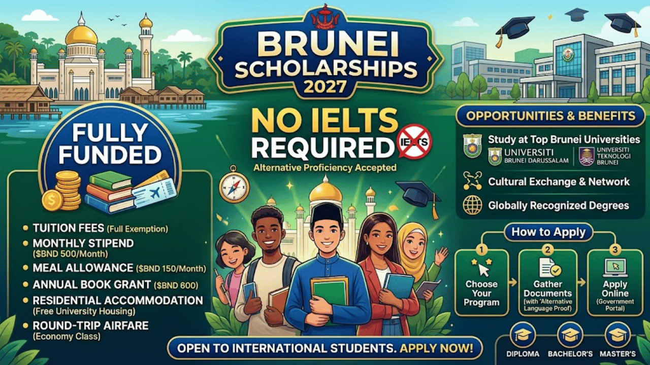 Brunei Scholarships Without IELTS 2027